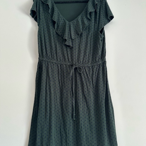 George Green Ruffled Tie Front Mini Dress - Picture 1 of 5